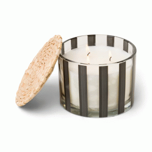 Ароматна соева свещ Падивакс Al Fresco - стъклена чаша на черни раета - Праскова: пало санто и салвия